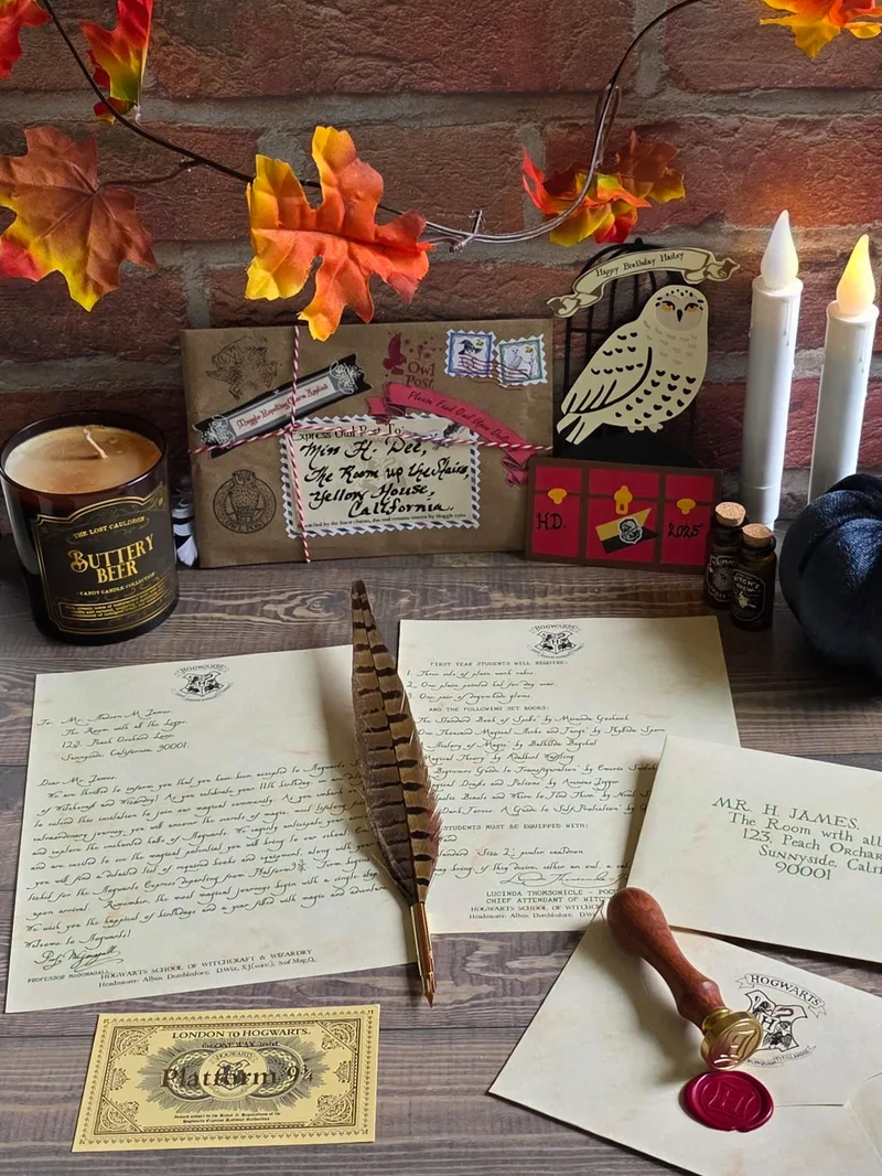 Gift Card with Owl Wrapping Personalized Wizard School Acceptance Letter